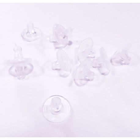 Leisure-Beads - 10x halbtransparente Silikon Ohrstopper 11x6mm - Schmuckzubehör Ohrringe basteln