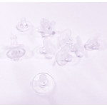 10x halbtransparente Silikon Ohrstopper 11x6mm - Schmuckzubehör Ohrringe basteln