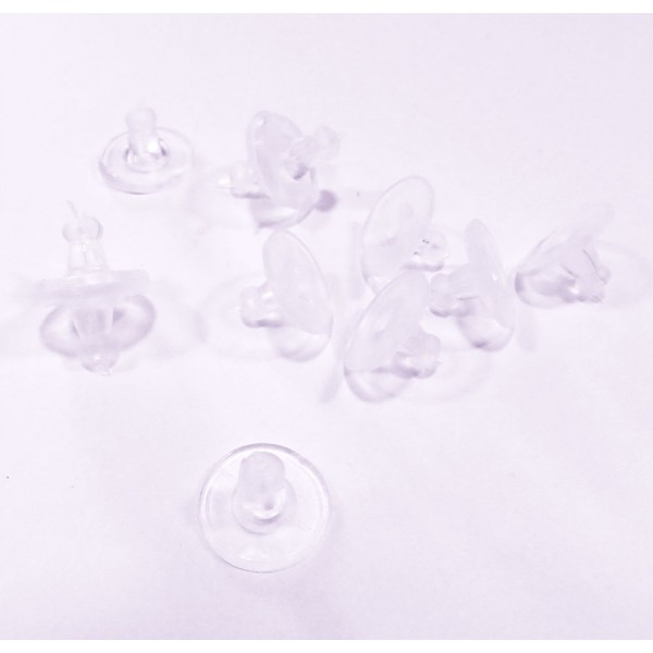 10x halbtransparente Silikon Ohrstopper 11x6mm - Schmuckzubehör Ohrringe basteln - Leisure-Beads DIY