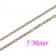 5m bronzefarbene Gliederkette 2x1,5x0,3mm - Schmuckzubehör