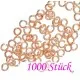 1000x rosegoldfarben Biegering 3mm Stärke 0,7mm rund Biegering rosegoldfarben Biegeringe - Schmuckzubehör Biegering - Leisure-Beads DIY