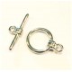 Knebelverschluss Toggle hellsilberfarben Ringteil 14 mm