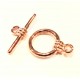 1x rosegoldfarbener Knebelverschluss Ring 15mm - rosegoldfarbenes Schmuckzubehör