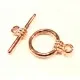 1x rosegoldfarbener Knebelverschluss Ring 15mm - rosegoldfarbenes Schmuckzubehör - Leisure-Beads DIY