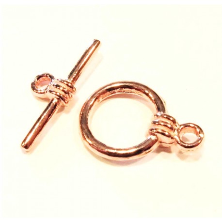 Leisure-Beads - 1x rosegoldfarbener Knebelverschluss Ring 10x15mm - Schmuckzubehör