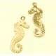 1x Seepferdchen 31x13mm emaillierte Schmuckanhänger - Schmuckzubehör Weihnachten - Leisure-Beads DIY