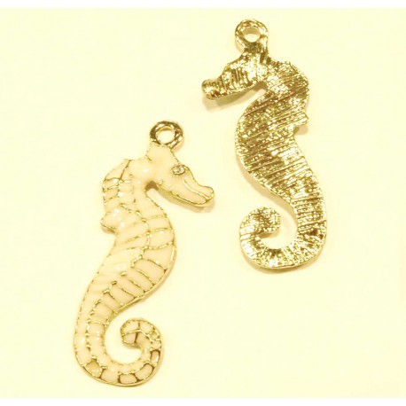 Leisure-Beads - 1x Seepferdchen 31x13mm emaillierte Schmuckanhänger - Schmuckzubehör