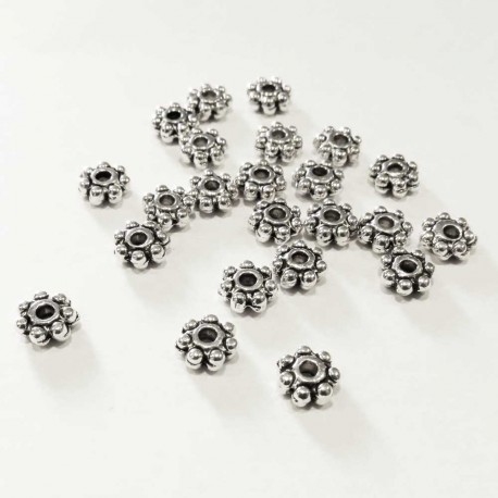 Leisure-Beads - 10x 4x4mm Metallperlen silberfarben Spacer Miniperlen - Schmuckzubehör Metallperle