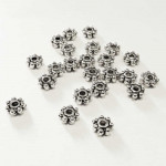 10x 4x4mm Metallperlen silberfarben Spacer Miniperlen - Schmuckzubehör Metallperle