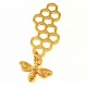 1x goldfarben Bienenwabe 46x16mm Schmuckanhänger - Schmuckzubehör