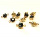 10x hellgoldfarben blaugraue Strass Schmuckverbinder 15x9mm - Schmuckzubehör