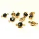 10x hellgoldfarben blaugraue Strass Schmuckverbinder 15x9mm - Schmuckzubehör - Leisure-Beads DIY
