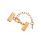 1x 15mm Bandklemme rose goldfarben Verschluss mit Karabiner und Kette rose goldfarben - rose goldfarben Schmuckzubehör - Leisure-Beads DIY