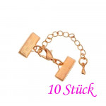 10x 15mm Bandklemmen Verschluss rosegoldfarben - Schmuckzubehör