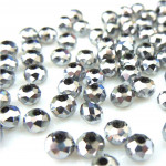 145x Glasperlen 4x3mm silberfarben - Schmuckzubehör
