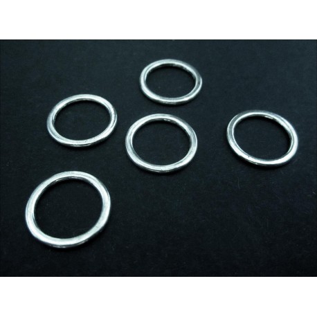Leisure-Beads - 5x silberfarben Ring 14,5mm geschlossen rund silberfarben - Schmuckzubehör