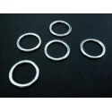 5x silberfarben Ring 14,5mm geschlossen rund silberfarben - Schmuckzubehör