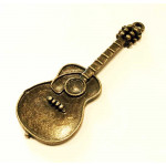 1x bronzefarben Gitarre 50x18mm 3D Schmuckanhänger - Schmuckzubehör