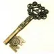1x Schlüssel 72x31mm bronzefarbener Schmuckanhänger - Schmuckzubehör - Leisure-Beads DIY