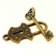 1x bronzefarben Knebelverschluss Schloss 24x13mm Toggle - Schmuckzubehör Schmuckverschluss