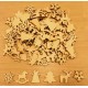 100x Weihnachtliche Motive 2cm Holz Klebsteine / Streudeko - Bastelbedarf Ostern
