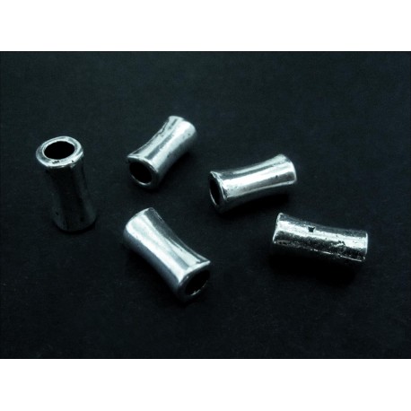 Leisure-Beads - 5x Tube silberfarben 11,5x5mm Metallperlen Spacer - Schmuckzubehör