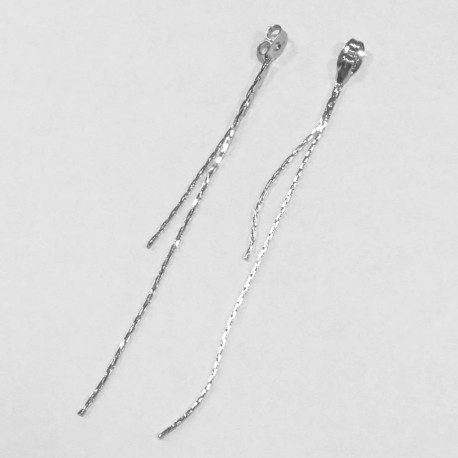 Leisure-Beads - 2x silberfarben Ohrstopper 80mm mit Kette für Ohrstecker - Schmuckzubehör Ohrringe