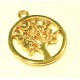 1x hellgoldfarben Baum Amulett 20x17mm Schmuckanhänger - Schmuckzubehör