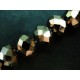 10x Goldfarbene geschliffene Kristallglasperlen 8x6mm - Schmuckzubehör