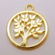 1x hellgoldfarben Baum Amulett 20x17mm Schmuckanhänger - Schmuckzubehör