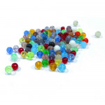 100 bunte runde Glasperlen 4mm im Perlenmix - Glasschmuck Schmuckzubehör