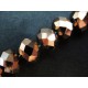 10x Dunkel Goldfarbene geschliffene Kristallglasperlen 8x6mm