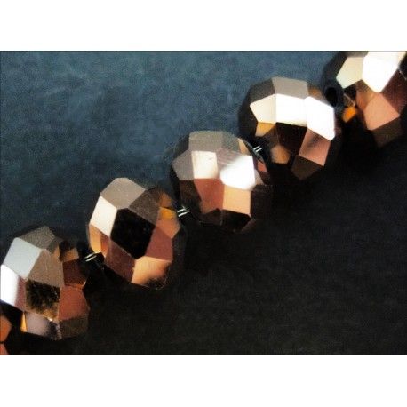 Leisure-Beads - 10x dunkel goldfarbene Glasperlen 8x6mm - Schmuckzubehör Glasperlen