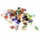 100x bunte 8x4mm Glas Bicone Perlen mit geschliffener Kante bunter Perlenmix mit Glanz Cube Perlen - Schmuckzubehör
