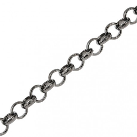 Leisure-Beads - 1m gunmetal Jasseronkette 8x8mm Gliederkette - gunmetal Schmuckzubehör