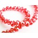 72 rote geschliffene Kristallglasperlen 8x6mm mit Glanz - Schmuckzubehör Kristallglasperlen