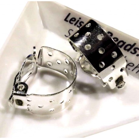 Leisure-Beads - 2x hellsilberfarben Ohrclips 22x18x8mm für Perlen o. Bekleben - Schmuckzubehör Ohrclips