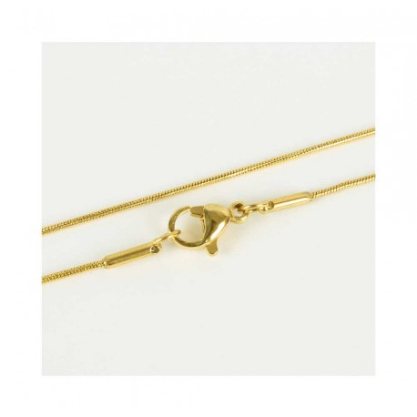 Leisure-Beads - 1x Edelstahl Halskette 45cm x 0,9mm goldfarben Schlangenkette - Schmuckzubehör