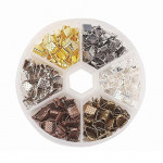 240 Bandklemmen 6mm in 6 verschiedenen Farben - - Schmuckzubehör Set