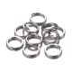 1x Edelstahl Schlüsselring 15mm flacher Ring silberfarben - Schlüsselanhänger basteln