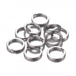 1x Edelstahl Schlüsselring 15mm flach silberfarben - Schlüsselanhänger