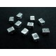 10x silberfarbene 3x3x4mm Metallperlen Würfel / Quader Spacer - Schmuckzubehör