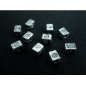 10x silberfarbene 3x3x4,5mm Metallperlen Quader Spacer - Schmuckzubehör Metallperle