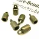 4x bronze Endkappe 9x4,5mm Innen ca. 3mm bronze Einklebkappe - bronze Schmuckzubehör - Leisure-Beads DIY