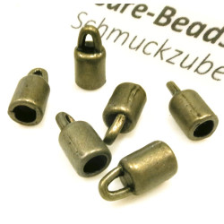 Leisure-Beads - 10x bronzefarben Endkappe Innen 3mm 9x4,5mm Einklebkappe - Schmuckzubehör