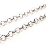 1m Edelstahl Jasseronkette 5mm silberfarbene Schmuckkette Gliederkette - Schmuckzubehör