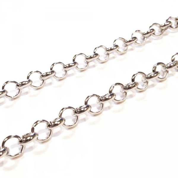 1m Edelstahl Jasseronkette 5mm silberfarbene Schmuckkette Gliederkette - Schmuckzubehör - Leisure-Beads DIY