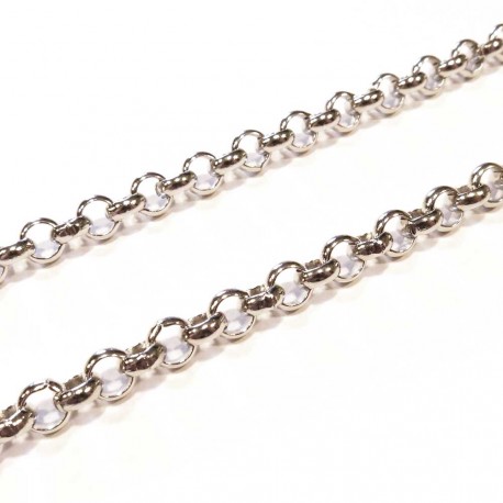 Leisure-Beads - 1m Edelstahl Jasseronkette 4x1mm silberfarbene Schmuckkette Gliederkette - Schmuckzubehör