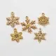 5x Schneeflocke 17mm bis 28mm goldfarben Weihnachts Anhänger - Schmuckzubehör Weihnachten - Leisure-Beads DIY