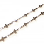 1m Kreuz Edelstahl Kette 18,5x7x2mm silberfarbene Schmuckkette Gliederkette - Schmuckzubehör